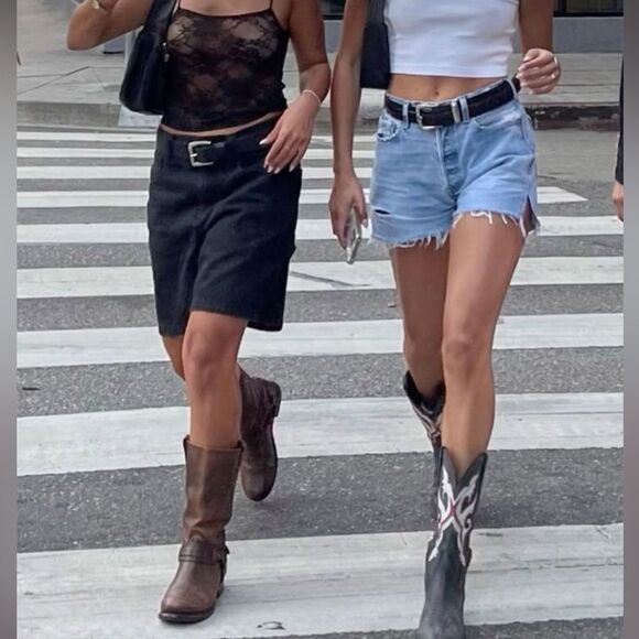 BDG Urban Outfitters High- Rise Blue Denim Jeans sz 27 Raw Hem Beachy Coastal - Picture 11 of 13